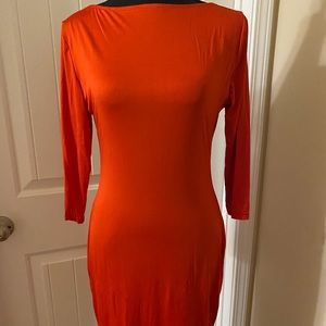 Elbow Sleeve Midi Dress